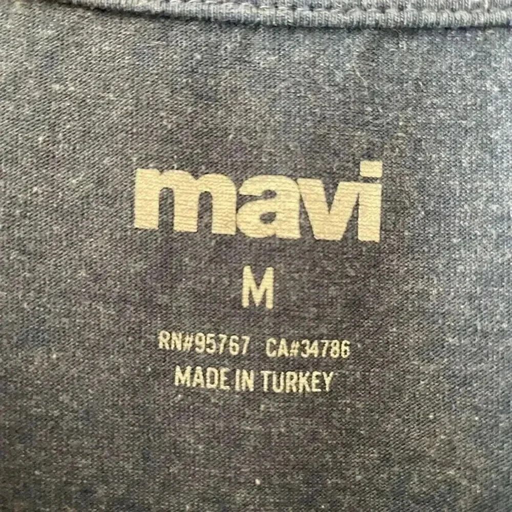 Mavi Navy V-Neck Cotton Blend Short Sleeves Basic Women’s T-Shirt SZ M # 1513 - Picture 7 of 12